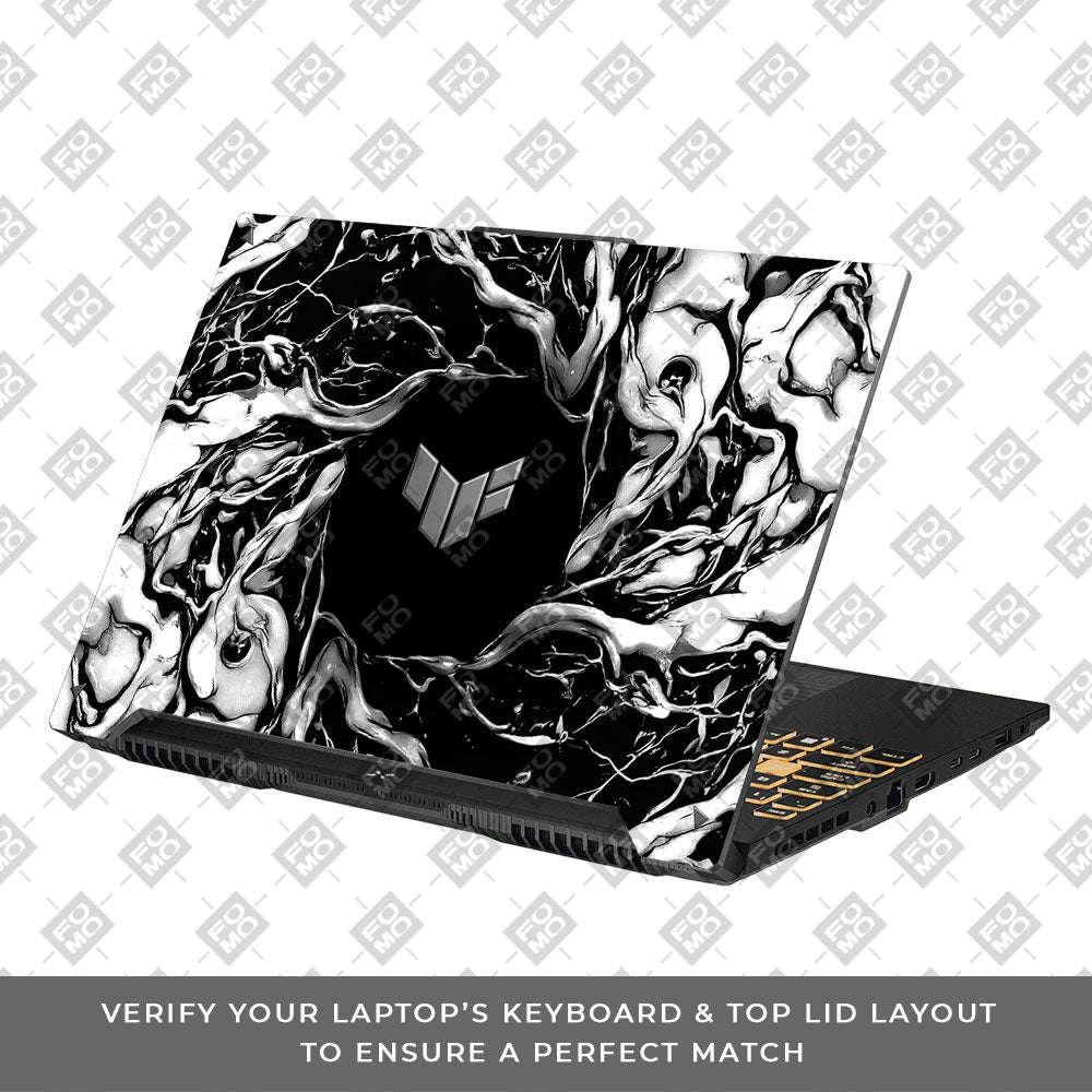 Spiderman Web Black Asus TUF Gaming F16 and TUF Gaming A16 3D Laptop Skin
