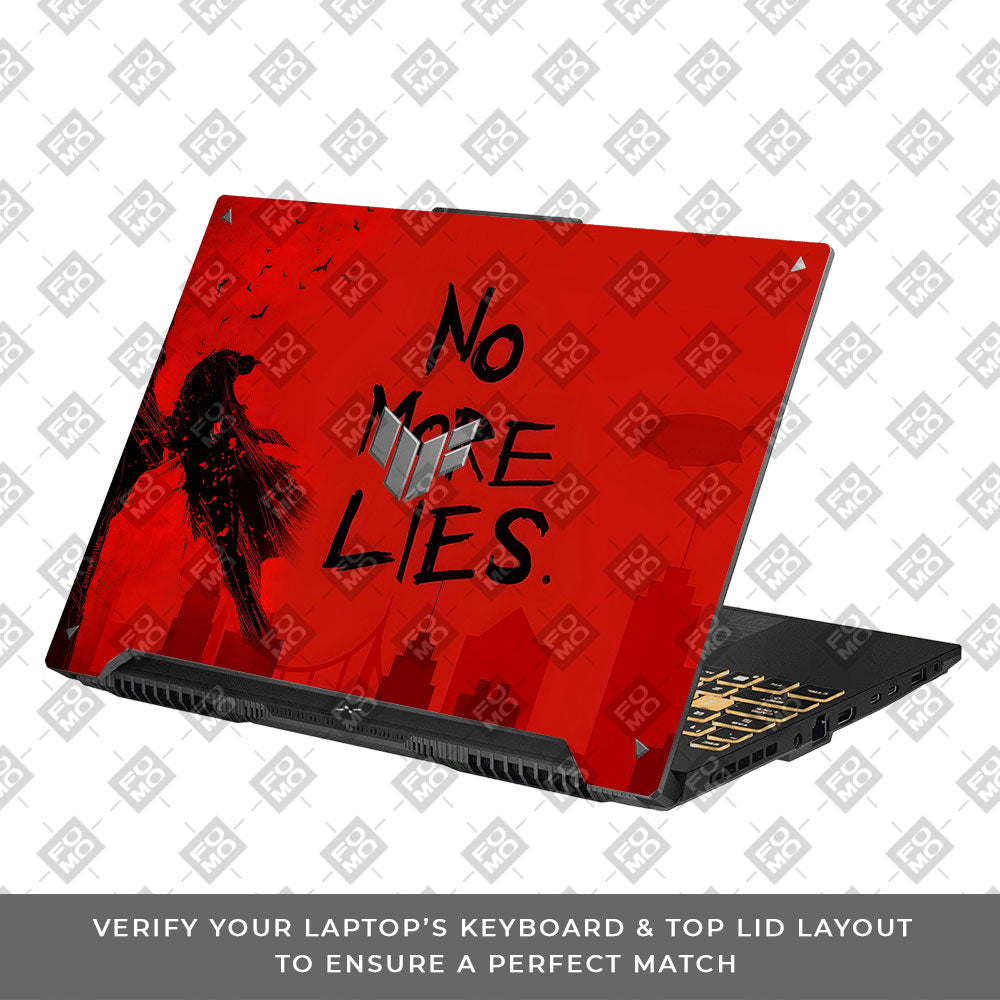 Batman No More Lies Asus TUF Gaming F16 and TUF Gaming A16 3D Laptop Skin