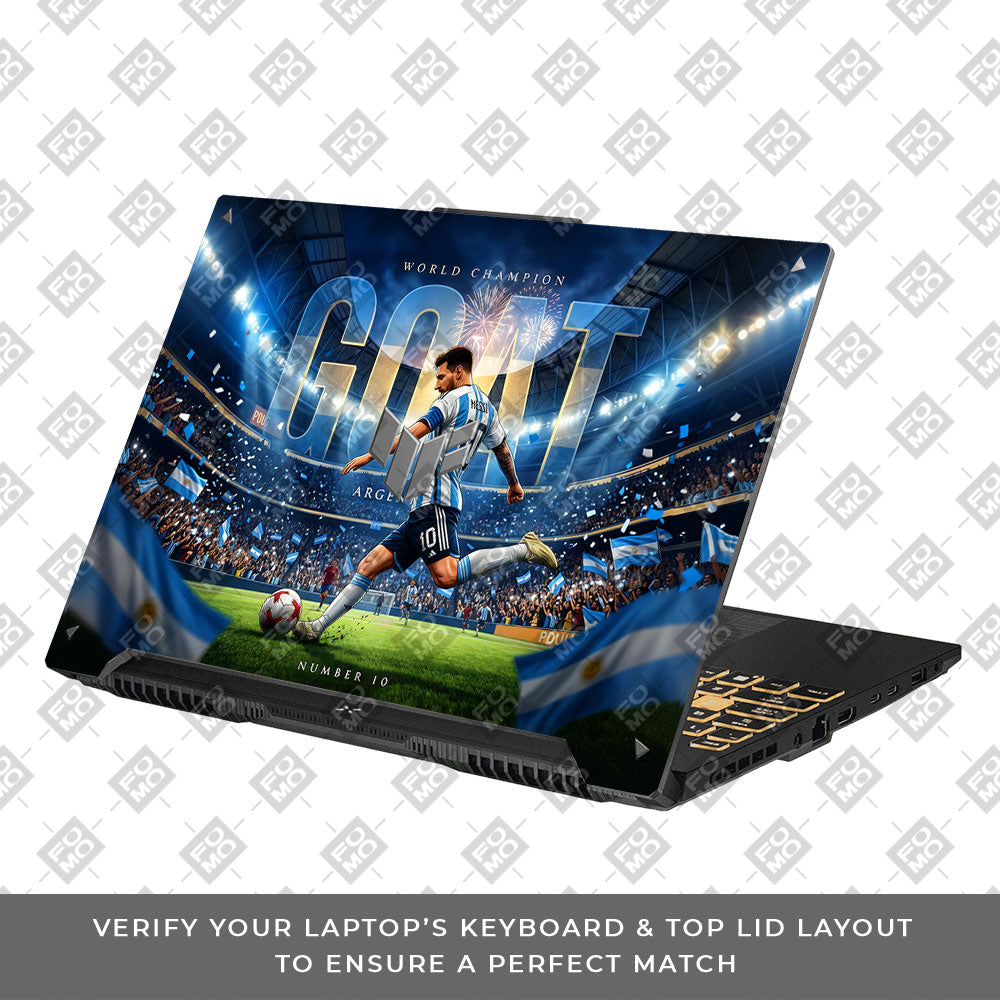 Messi World Champ Energy Asus TUF Gaming F16 and TUF Gaming A16 3D Laptop Skin