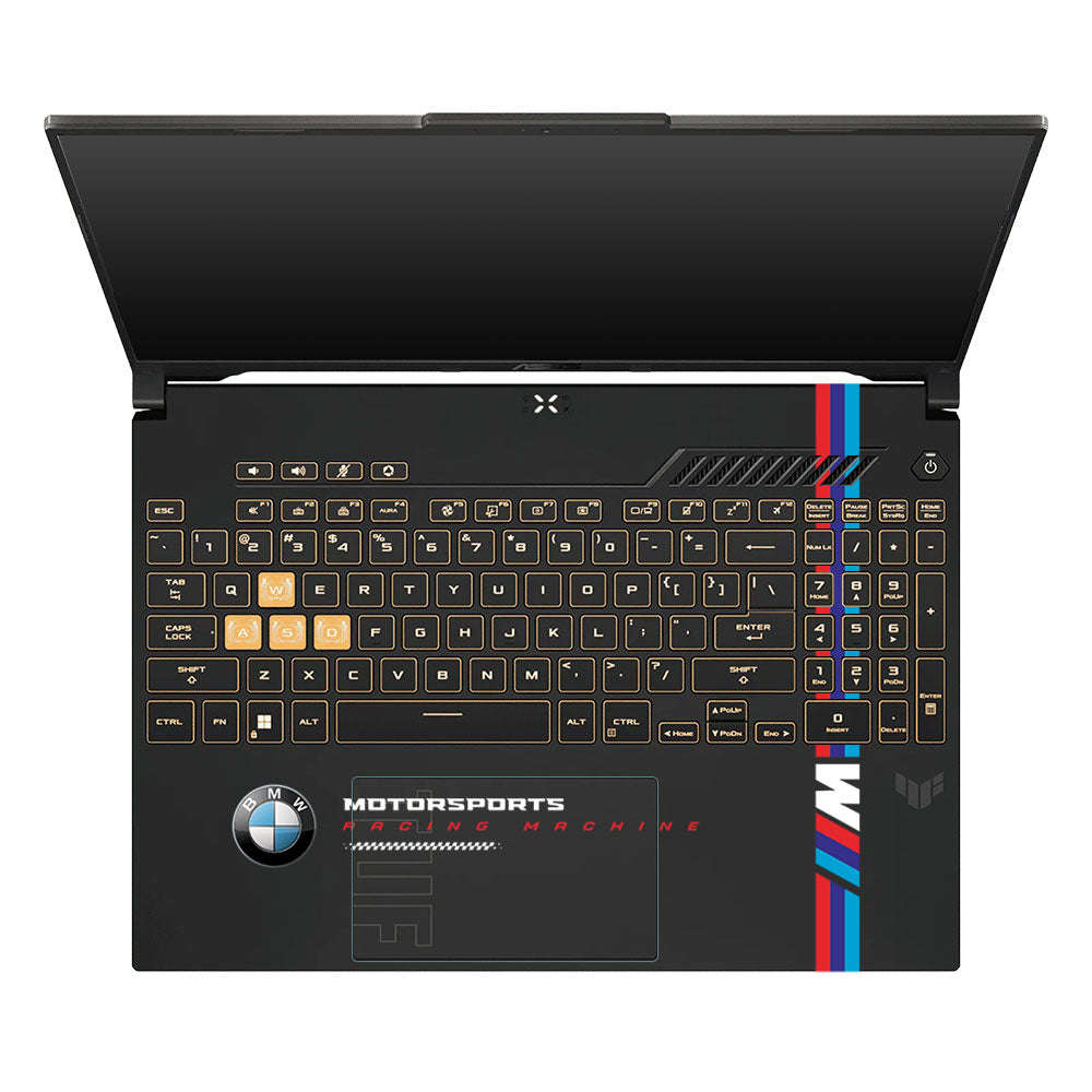 Transparent BMW Racing Graphic Asus TUF Gaming F16 and TUF Gaming A16 Laptop Skin