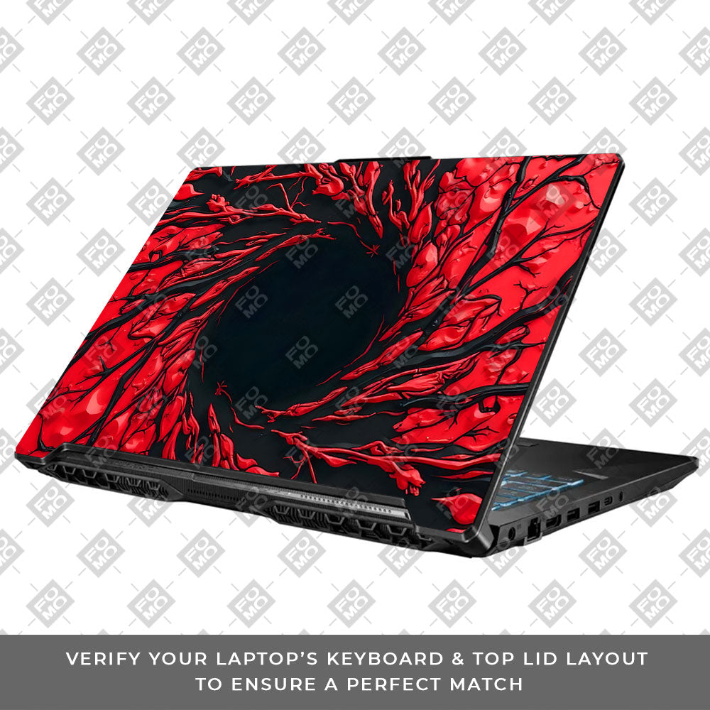 Spiderman Web Red Asus TUF Gaming F17 FX706 3D Laptop Skin