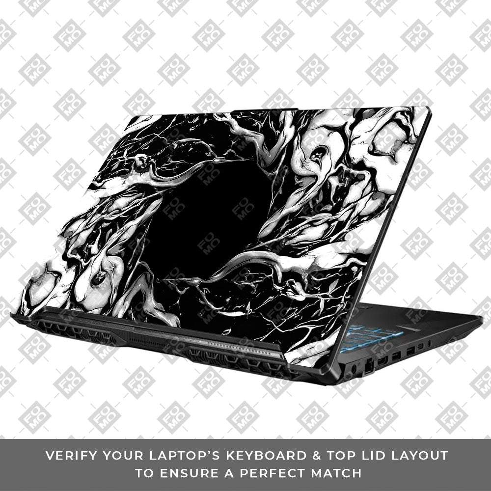 Spiderman Web Black Asus TUF Gaming F17 FX706 3D Laptop Skin