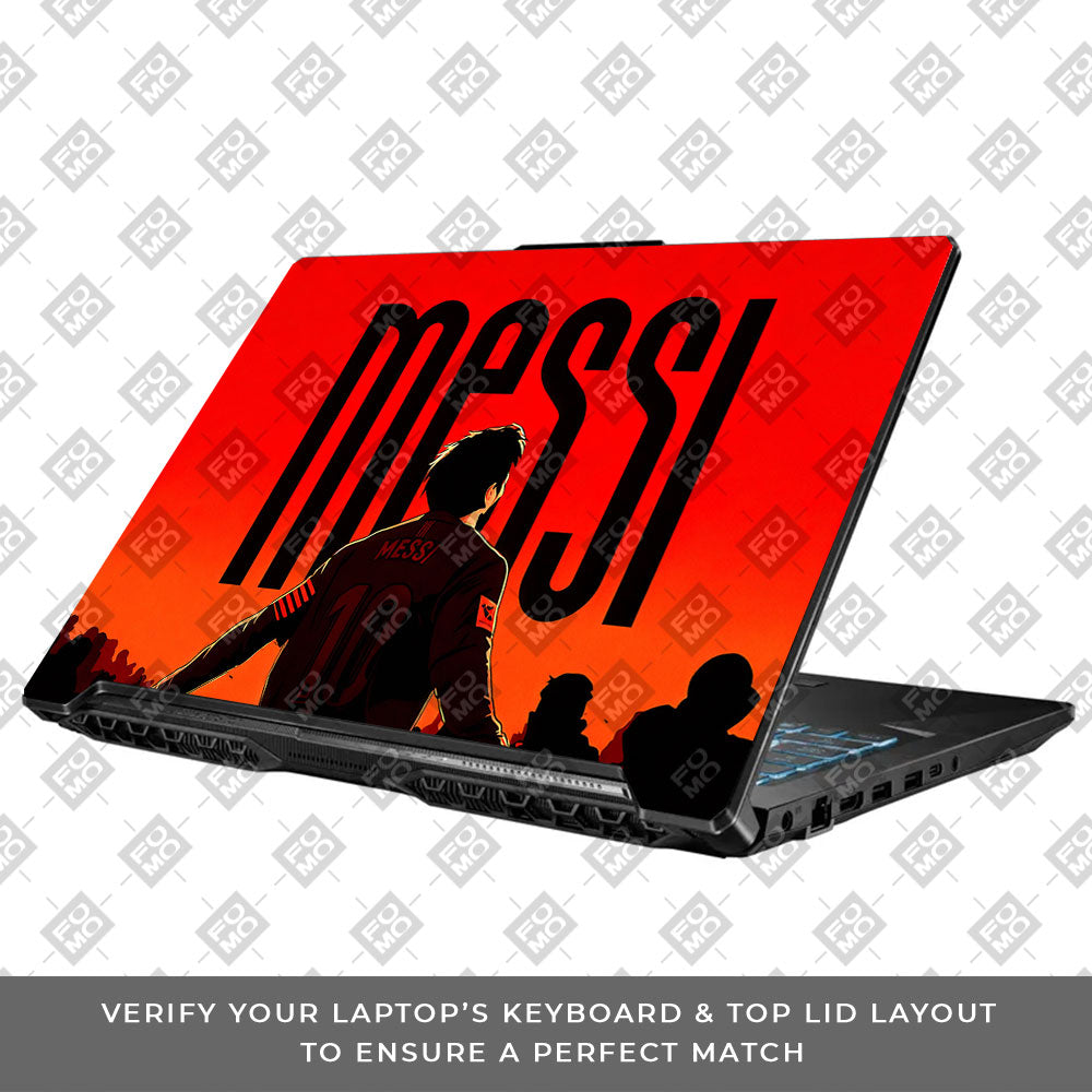 Messi Red Aura Asus TUF Gaming F17 FX706 3D Laptop Skin