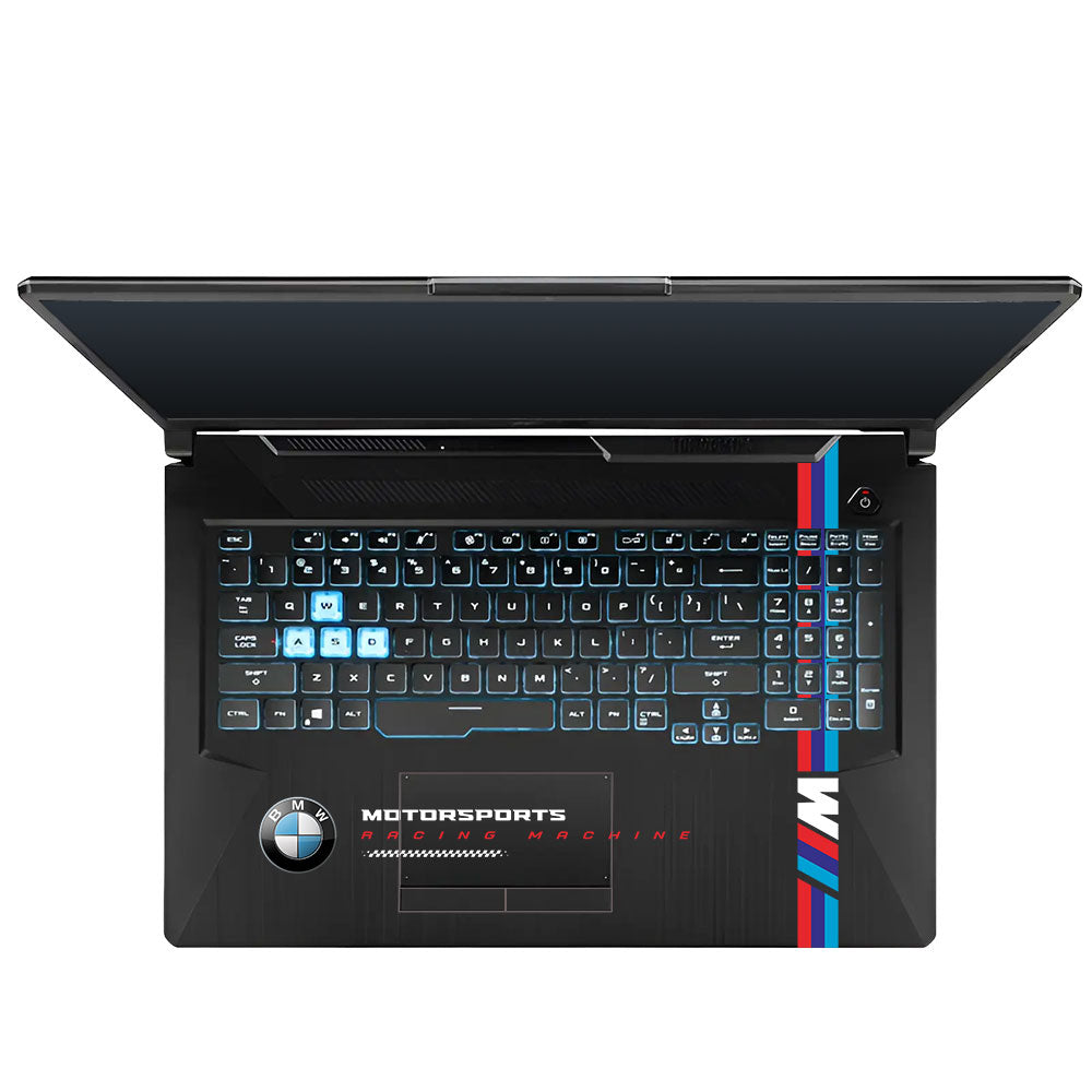 Transparent BMW Racing Graphic Asus TUF Gaming F17 FX706 Laptop Skin