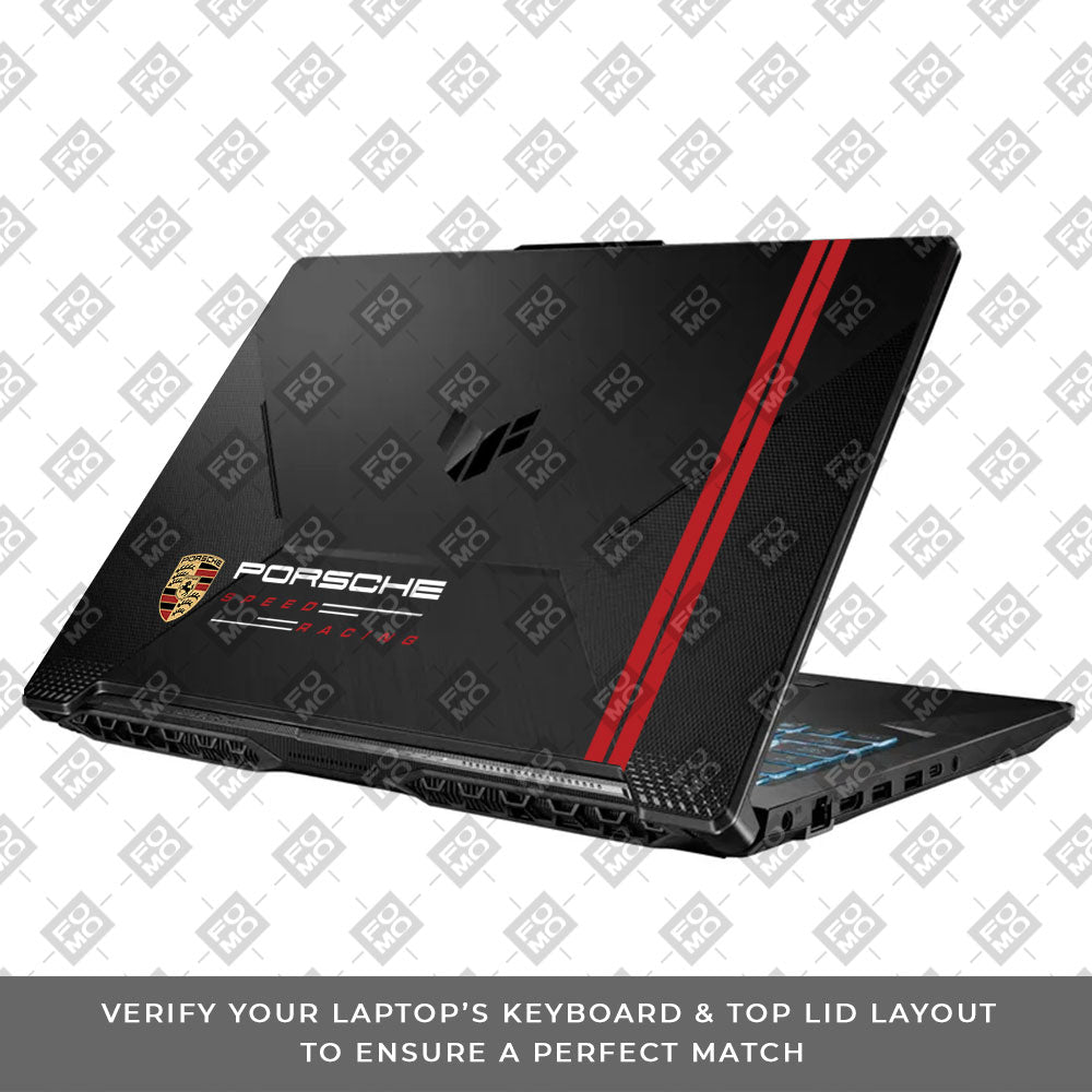 Transparent Porsche Motorsport Graphic Asus TUF Gaming F17 FX706 Laptop Skin
