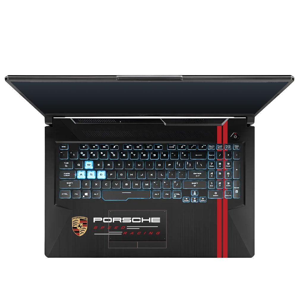 Transparent Porsche Motorsport Graphic Asus TUF Gaming F17 FX706 Laptop Skin