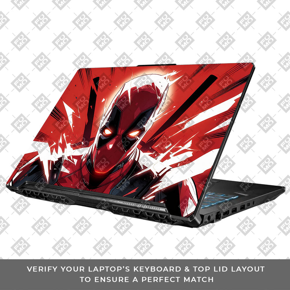 Deadpool Red Fury Asus TUF Gaming F17 FX706 3D Laptop Skin
