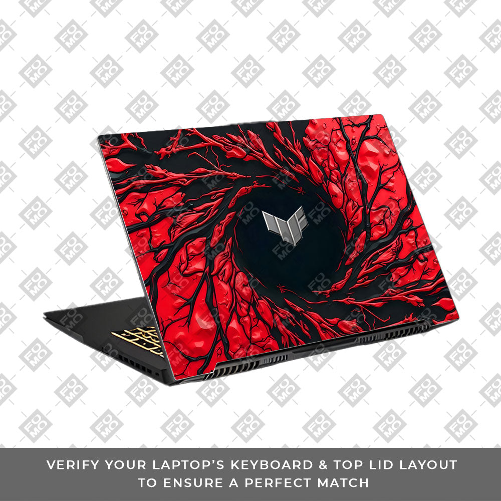 Spiderman Web Red Asus TUF Gaming F17 FX707Z 3D Laptop Skin