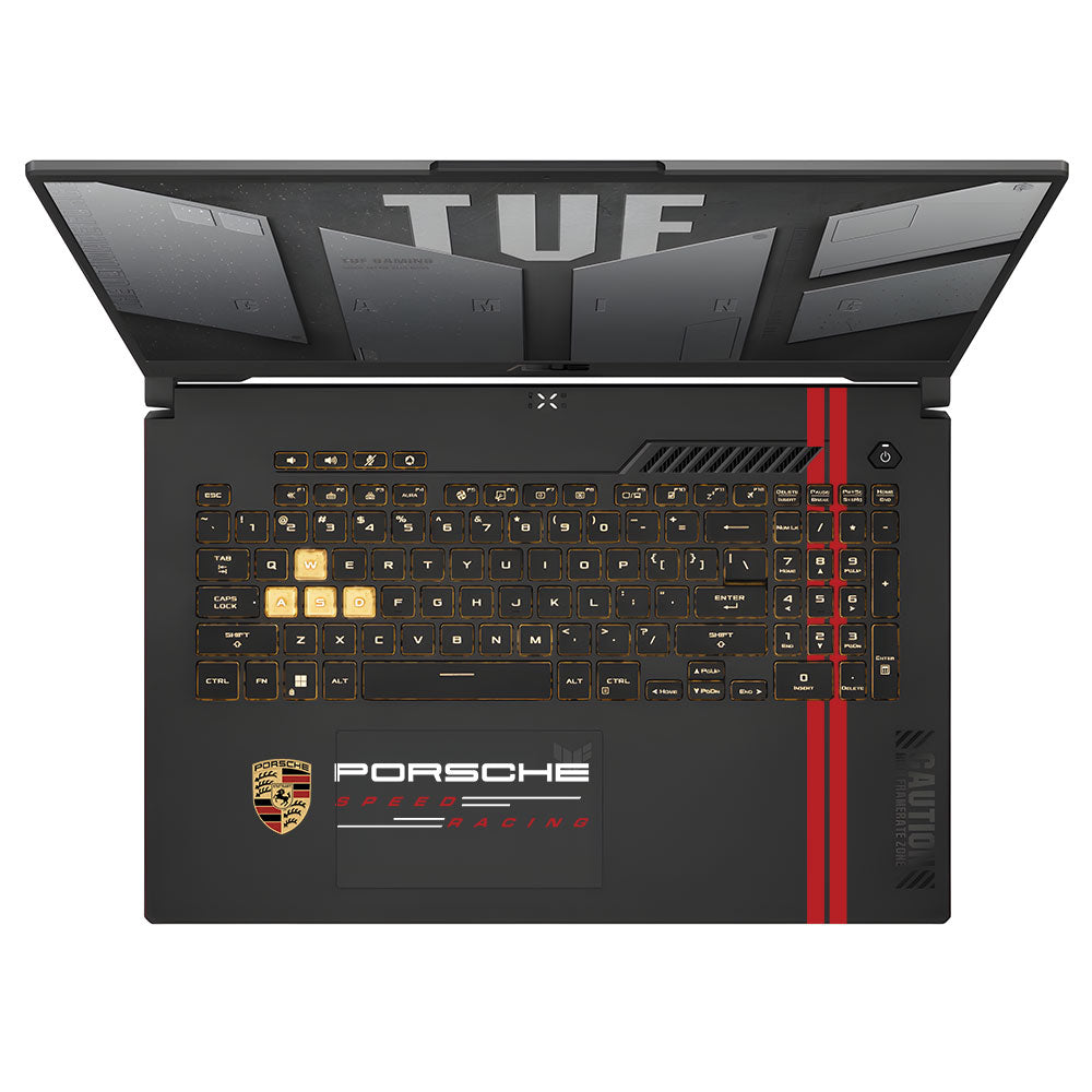 Transparent Porsche Motorsport Graphic Asus TUF Gaming F17 FX707Z Laptop Skin
