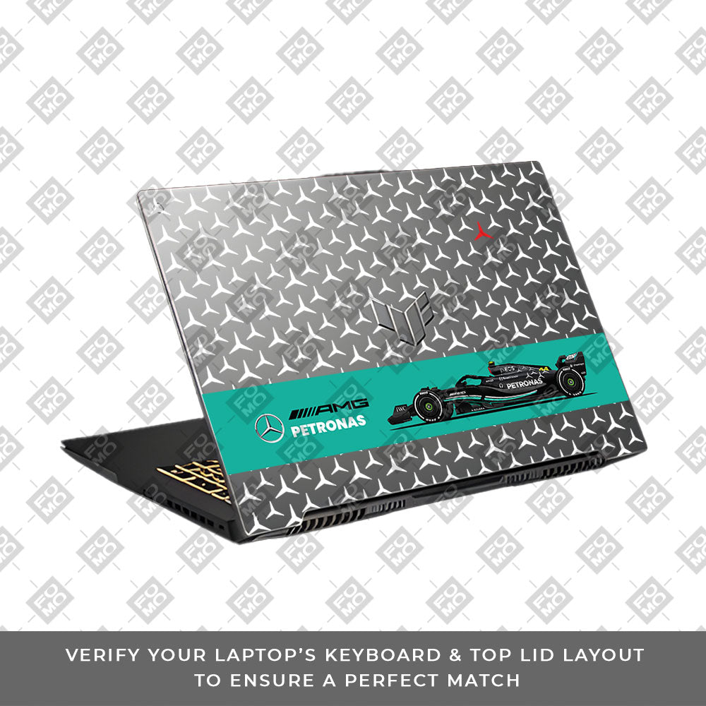 Transparent Mercedes AMG F1 Asus TUF Gaming F17 FX707Z Laptop Skin
