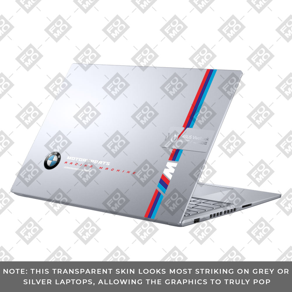 Transparent BMW Racing Graphic Asus Vivobook 16X K3605 Laptop Skin