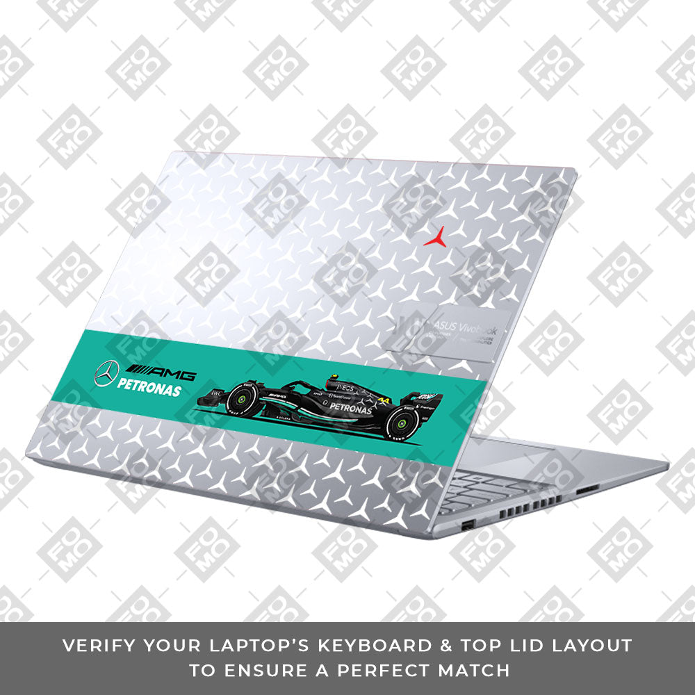 Transparent Mercedes AMG F1 Asus Vivobook 16 X1605V Laptop Skin