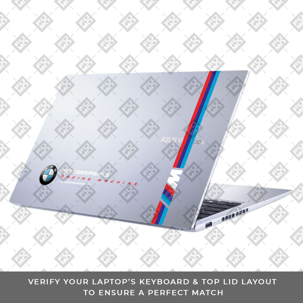 Transparent BMW Racing Graphic Asus Vivobook 15 X1502ZA Laptop Skin
