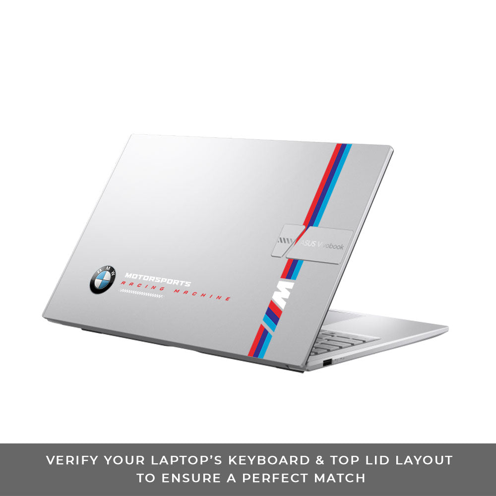 Transparent BMW Racing Graphic Asus VivoBook 15 X1504VA Laptop Skin
