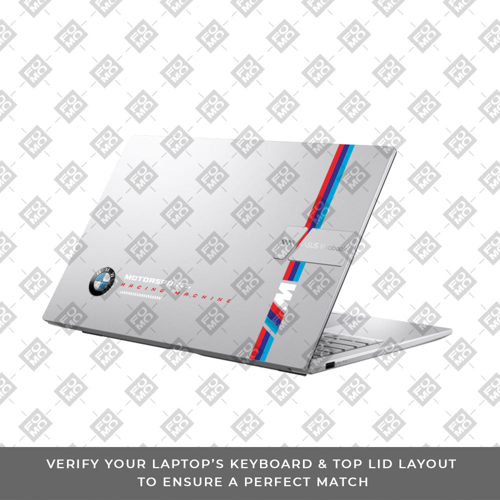 Transparent BMW Racing Graphic Asus Vivobook 15 X1504ZA Laptop Skin