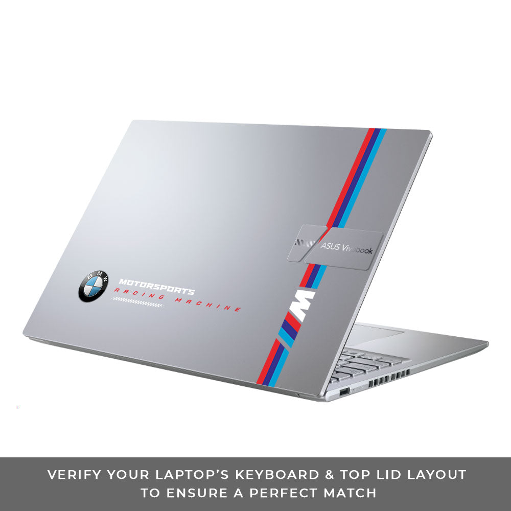 Transparent BMW Racing Graphic Asus Vivobook 16 X1605V Laptop Skin