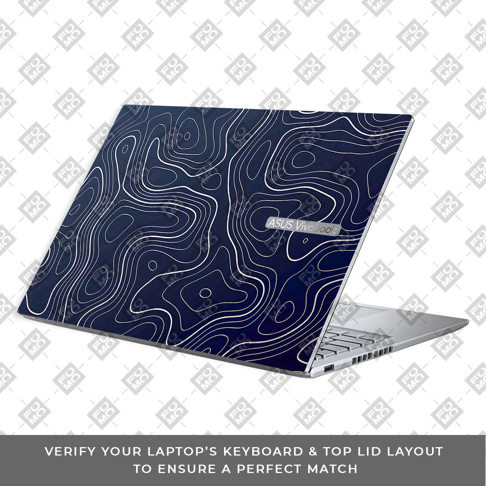 Fluid Lines Design Asus Vivobook 16X M1603QA 3D Laptop Skin
