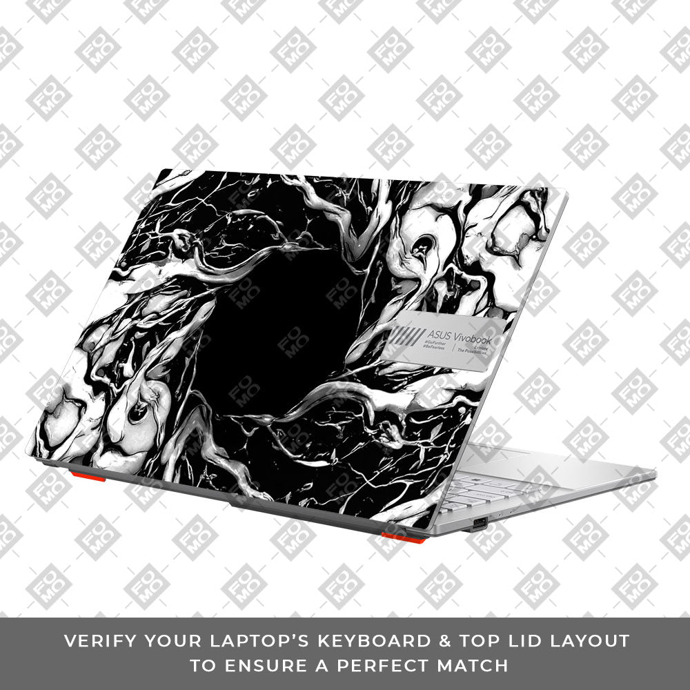 Spiderman Web Black Asus Vivobook Go 15 E1504G 3D Laptop Skin