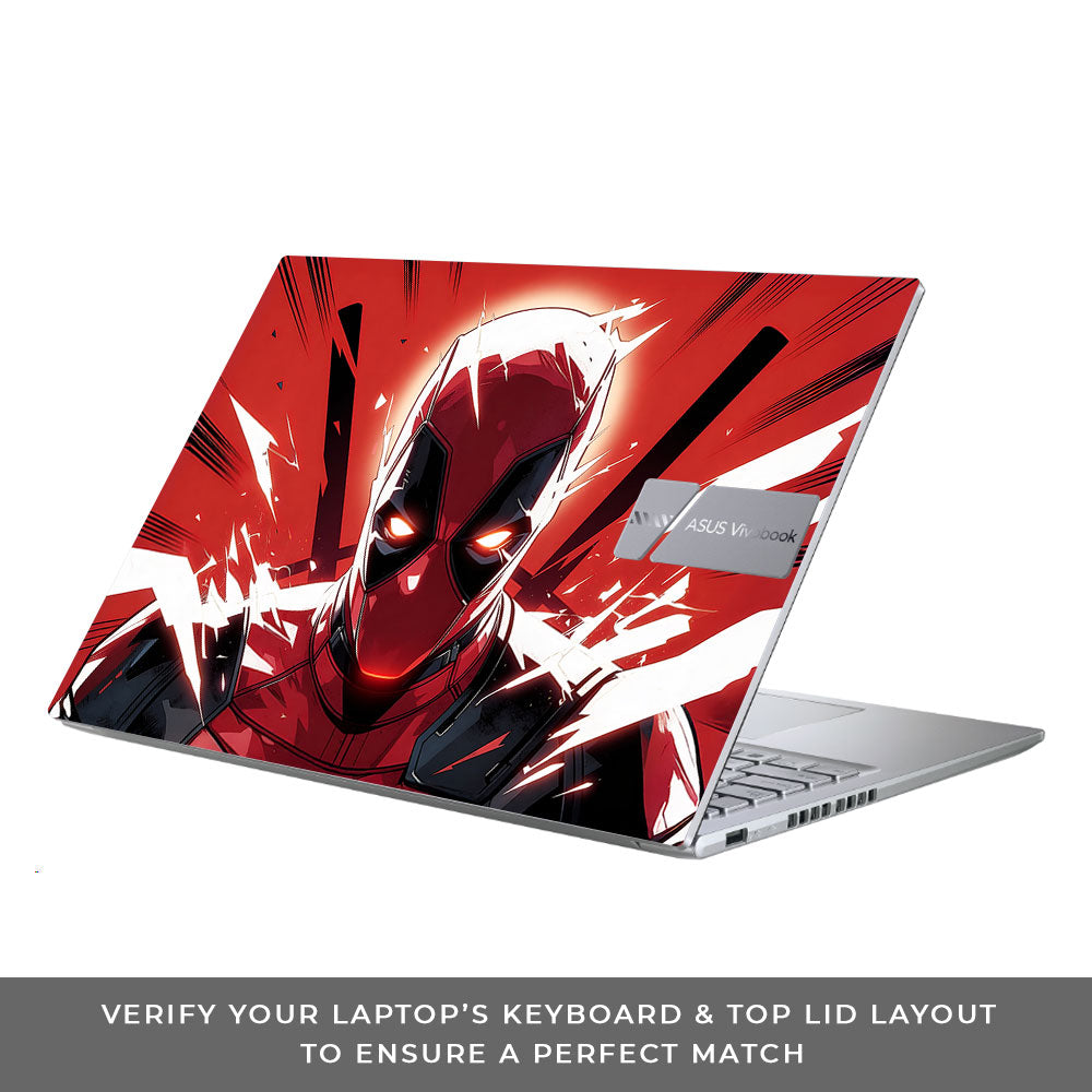 Deadpool Red Fury Asus Vivobook 16 X1605V 3D Laptop Skin