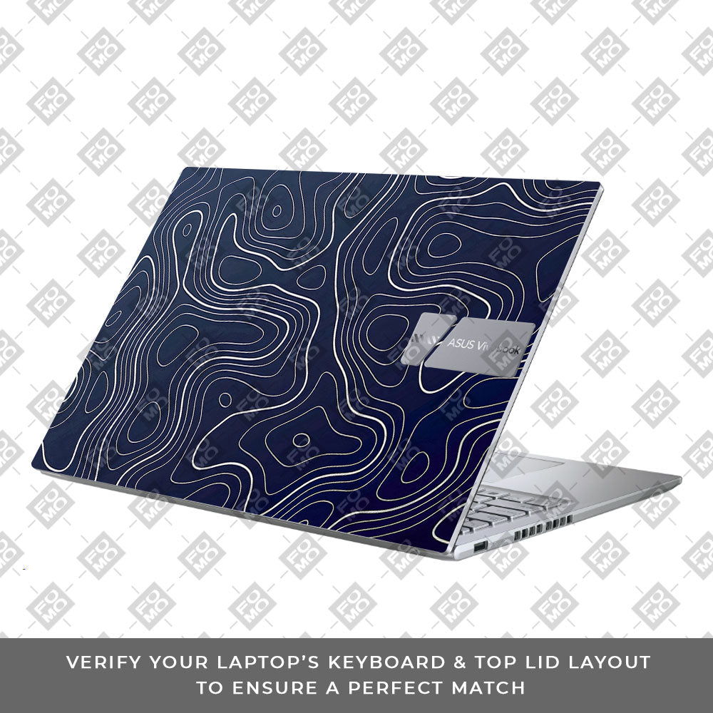 Fluid Lines Design Asus Vivobook X1605ZA 3D Laptop Skin