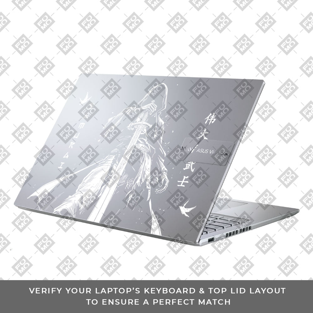 Transparent Ghost Samurai Asus Vivobook X1605ZA Laptop Skin