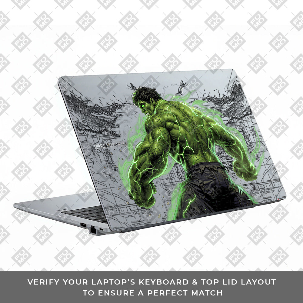 Transparent Hulk Smash Asus ExpertBook P1503 Laptop Skin