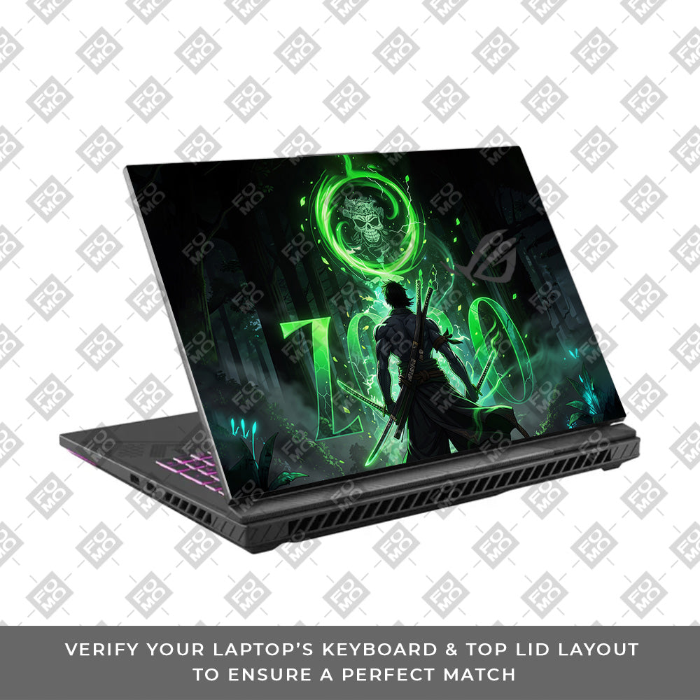 Zoro Green Aura Asus ROG Strix G16 G614J Laptop Skin