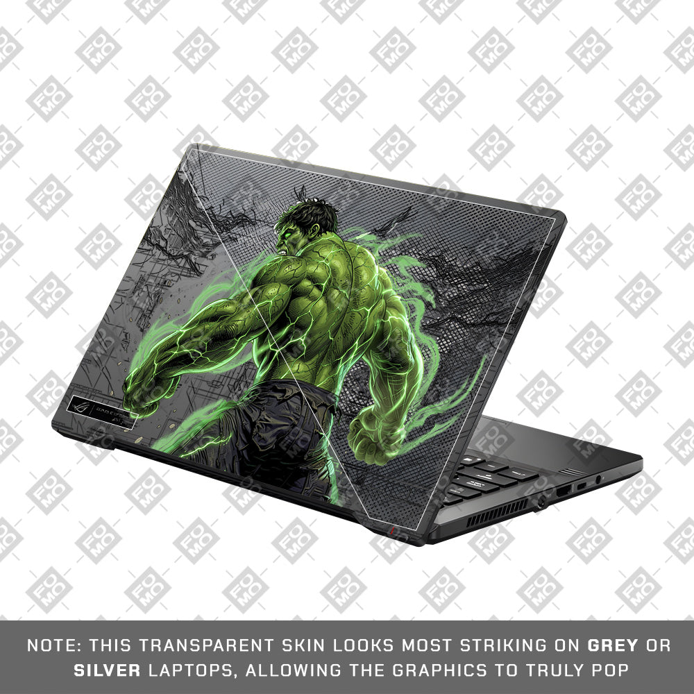 Transparent Hulk Smash Asus ROG Zephyrus G14 GA401 Laptop Skin