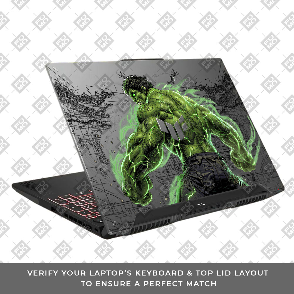 Transparent Hulk Smash Asus TUF F15 FX507 & A15 FA507 Laptop Skin