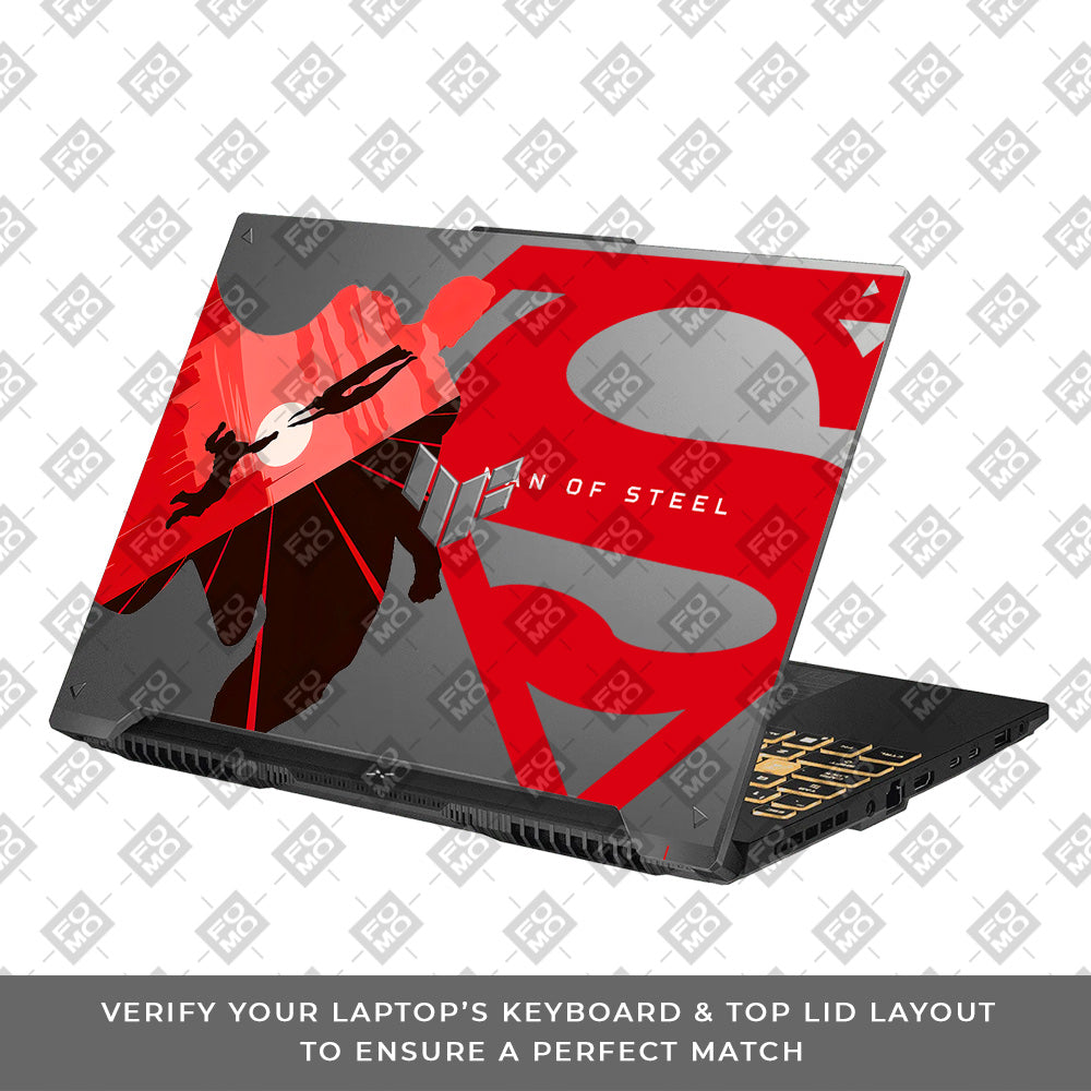 Transparent Man of Steel Asus TUF Gaming F16 and TUF Gaming A16 Laptop Skin