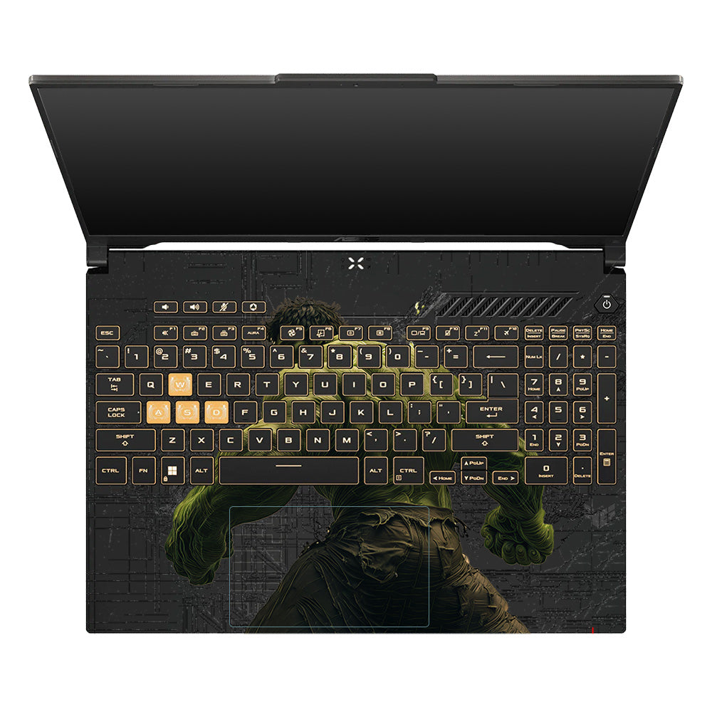 Transparent Hulk Smash Asus TUF Gaming F16 and TUF Gaming A16 Laptop Skin