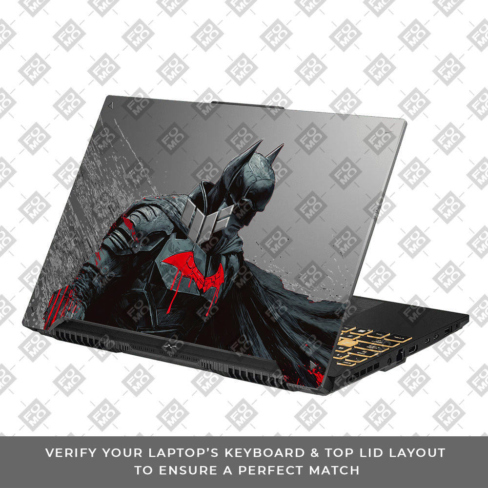Transparent Dark Knight Asus TUF Gaming F16 and TUF Gaming A16 Laptop Skin