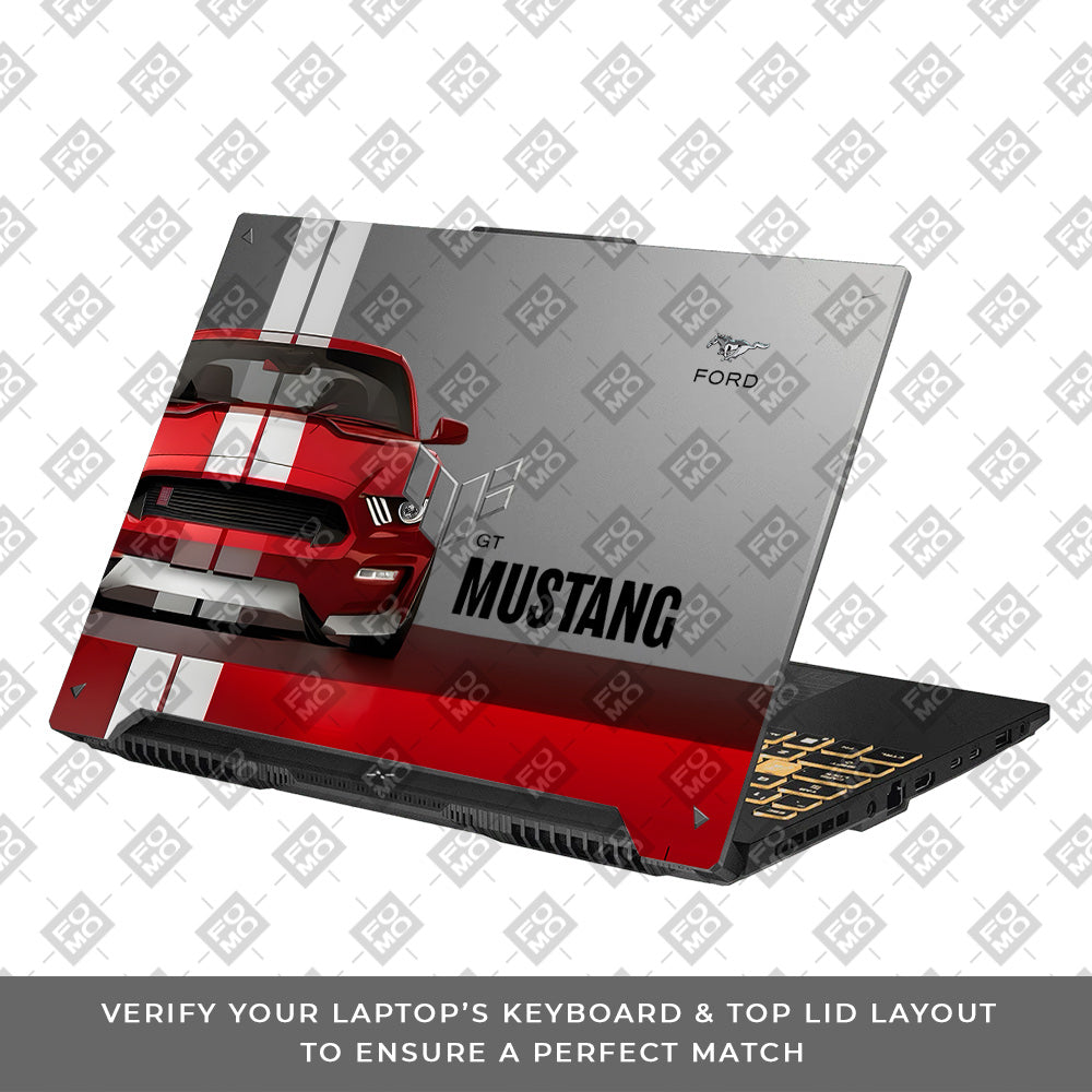Transparent Mustang Power Asus TUF Gaming F16 and TUF Gaming A16 Laptop Skin