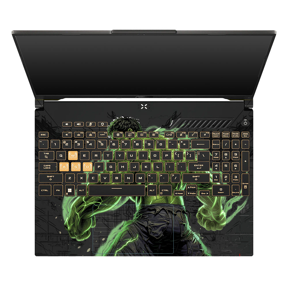 Transparent Hulk Smash Asus TUF Gaming F16 and TUF Gaming A16 Laptop Skin