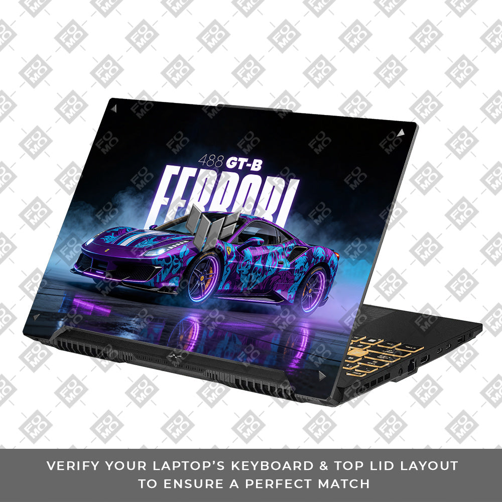 Psycho Drive Ferrari 488 Asus TUF Gaming F16 and TUF Gaming A16 Laptop Skin