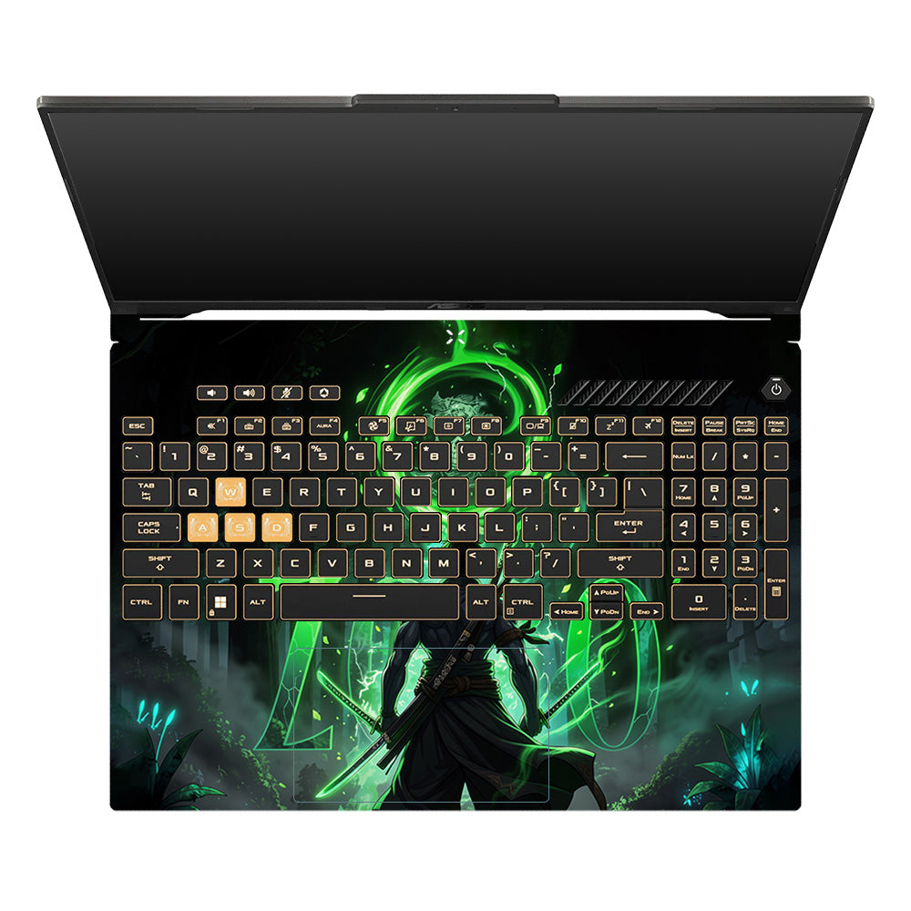 Zoro Green Aura Asus TUF Gaming F16 and TUF Gaming A16 Laptop Skin