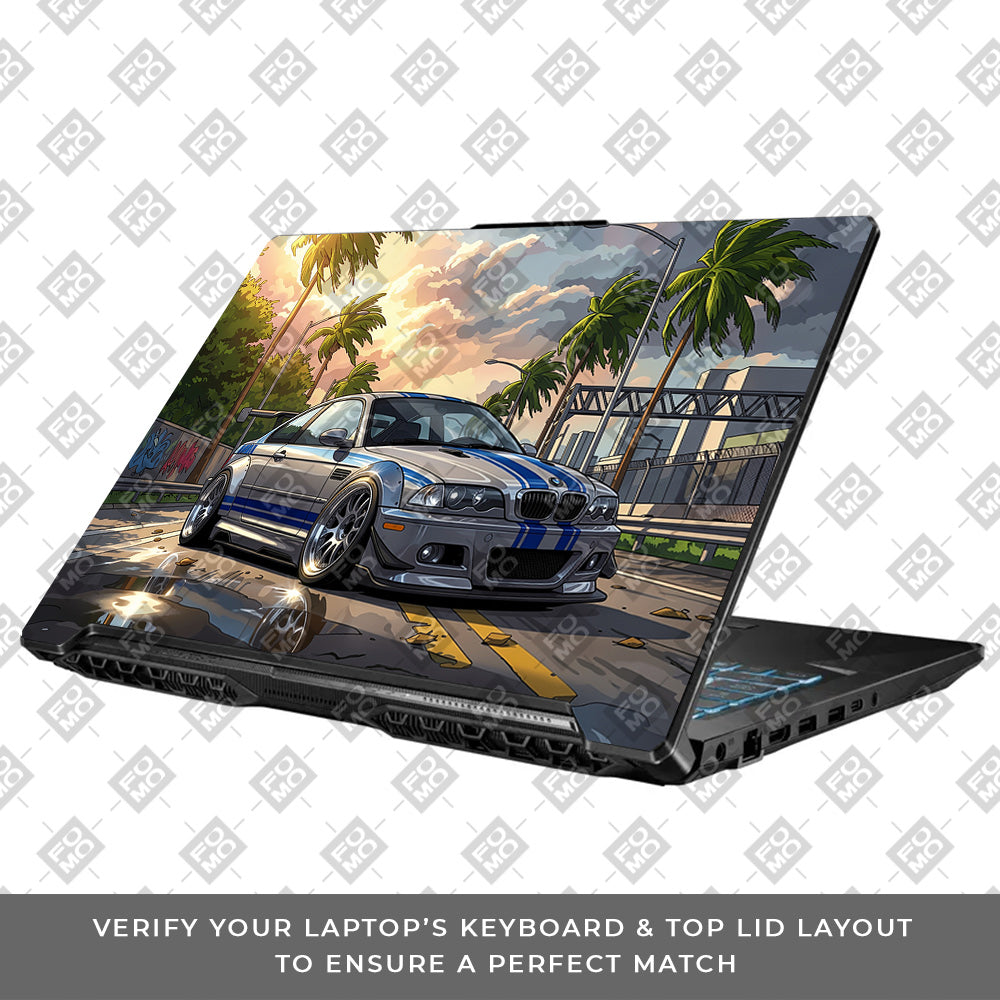 Street Icon BMW E46 Drift Legend Asus TUF Gaming F17 FX706 Laptop Skin