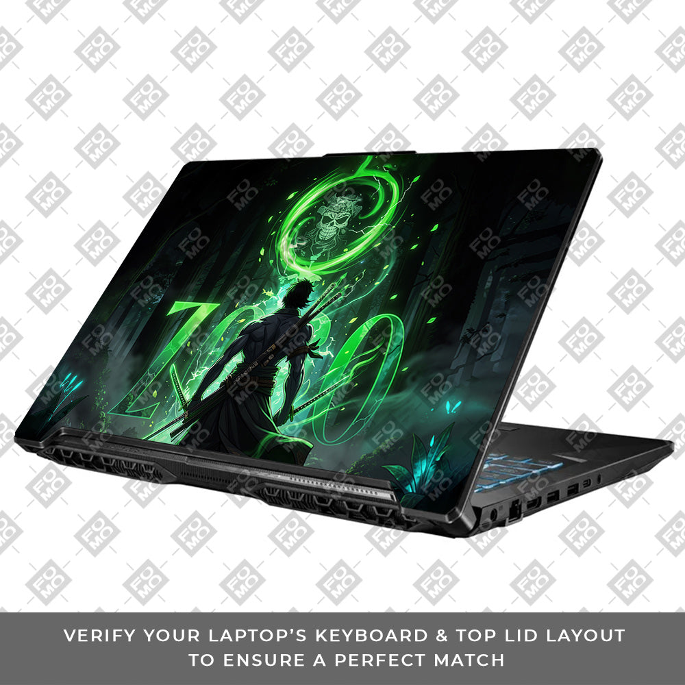 Zoro Green Aura Asus TUF Gaming F17 FX706 Laptop Skin