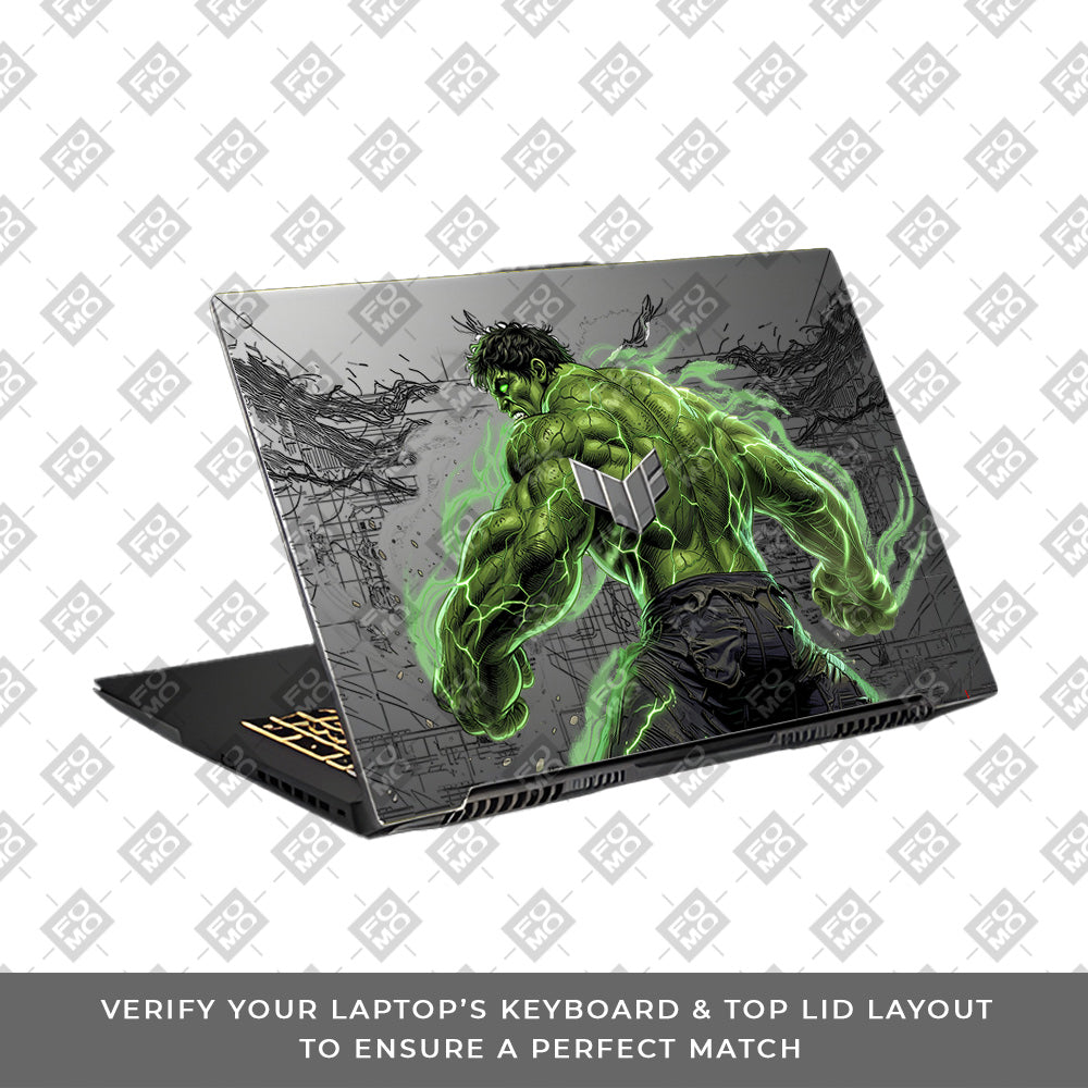 Transparent Hulk Smash Asus TUF Gaming F17 FX707Z Laptop Skin