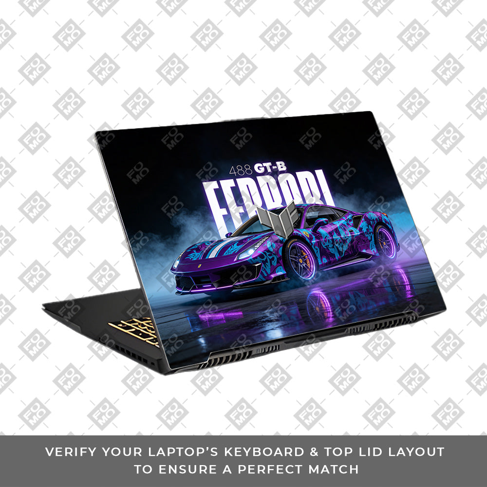 Psycho Drive Ferrari 488 Asus TUF Gaming F17 FX707Z Laptop Skin
