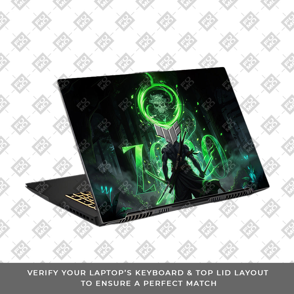 Zoro Green Aura Asus TUF Gaming F17 FX707Z Laptop Skin