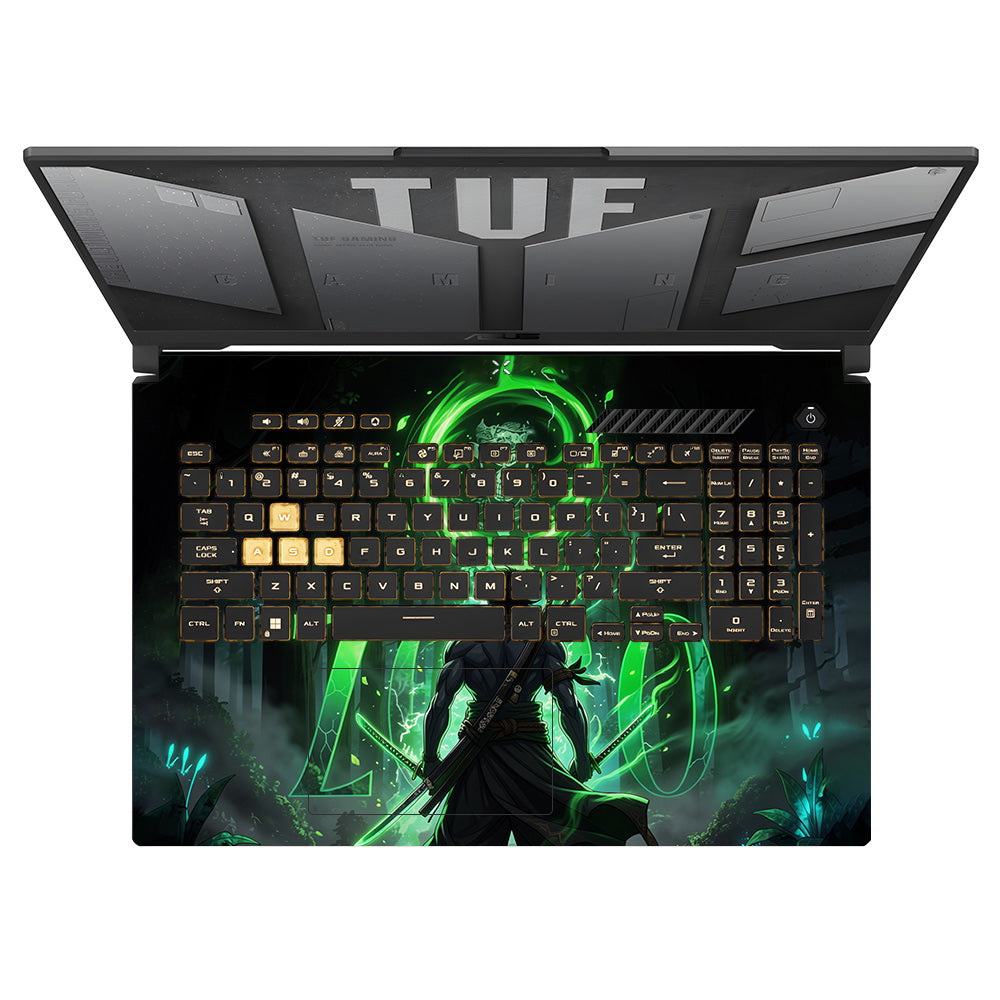 Zoro Green Aura Asus TUF Gaming F17 FX707Z Laptop Skin