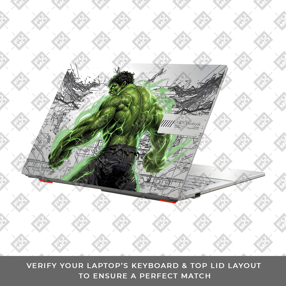 Transparent Hulk Smash Asus Vivobook 16X M1603QA Laptop Skin
