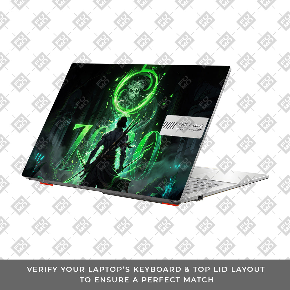 Zoro Green Aura Asus Vivobook 16X M1603QA Laptop Skin