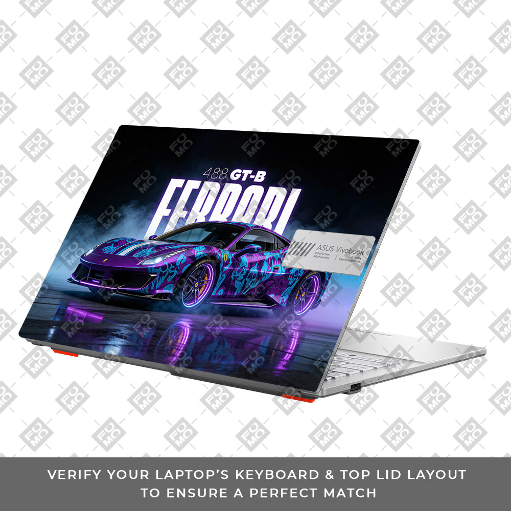 Psycho Drive Ferrari 488 Asus Vivobook Go 14 E1404 Laptop Skin