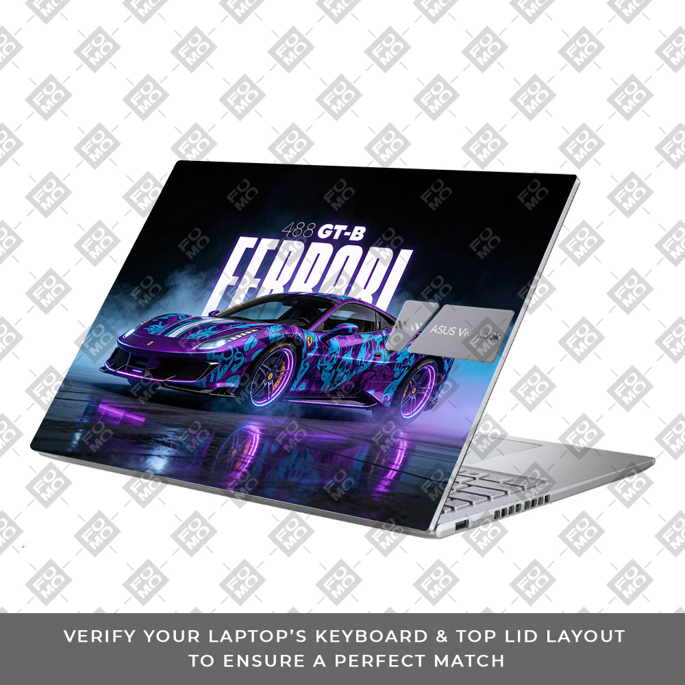 Psycho Drive Ferrari 488 Asus Vivobook Pro 15 M6500QC & M6500QH Laptop Skin