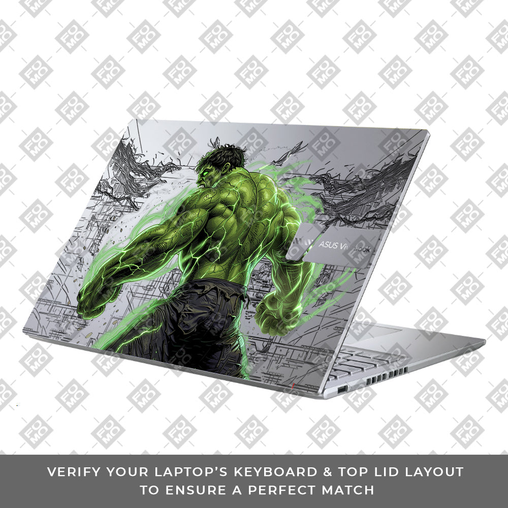 Transparent Hulk Smash Asus Vivobook X1605ZA Laptop Skin