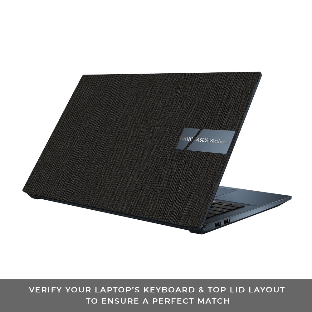 Textured Black Wood Asus Vivobook Pro 15 M6500QC & M6500QH Laptop Skin