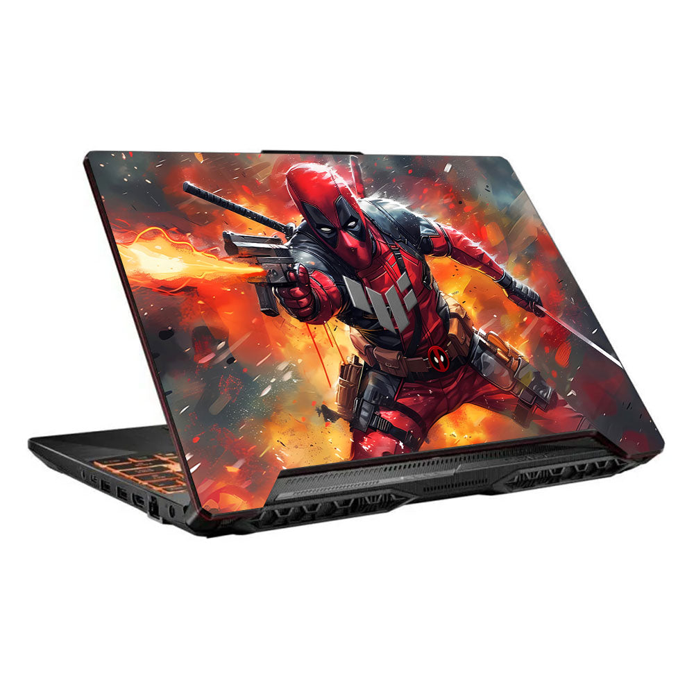 Deadpool in Action Asus TUF F15 FX506 & A15 FA506 Laptop Skin