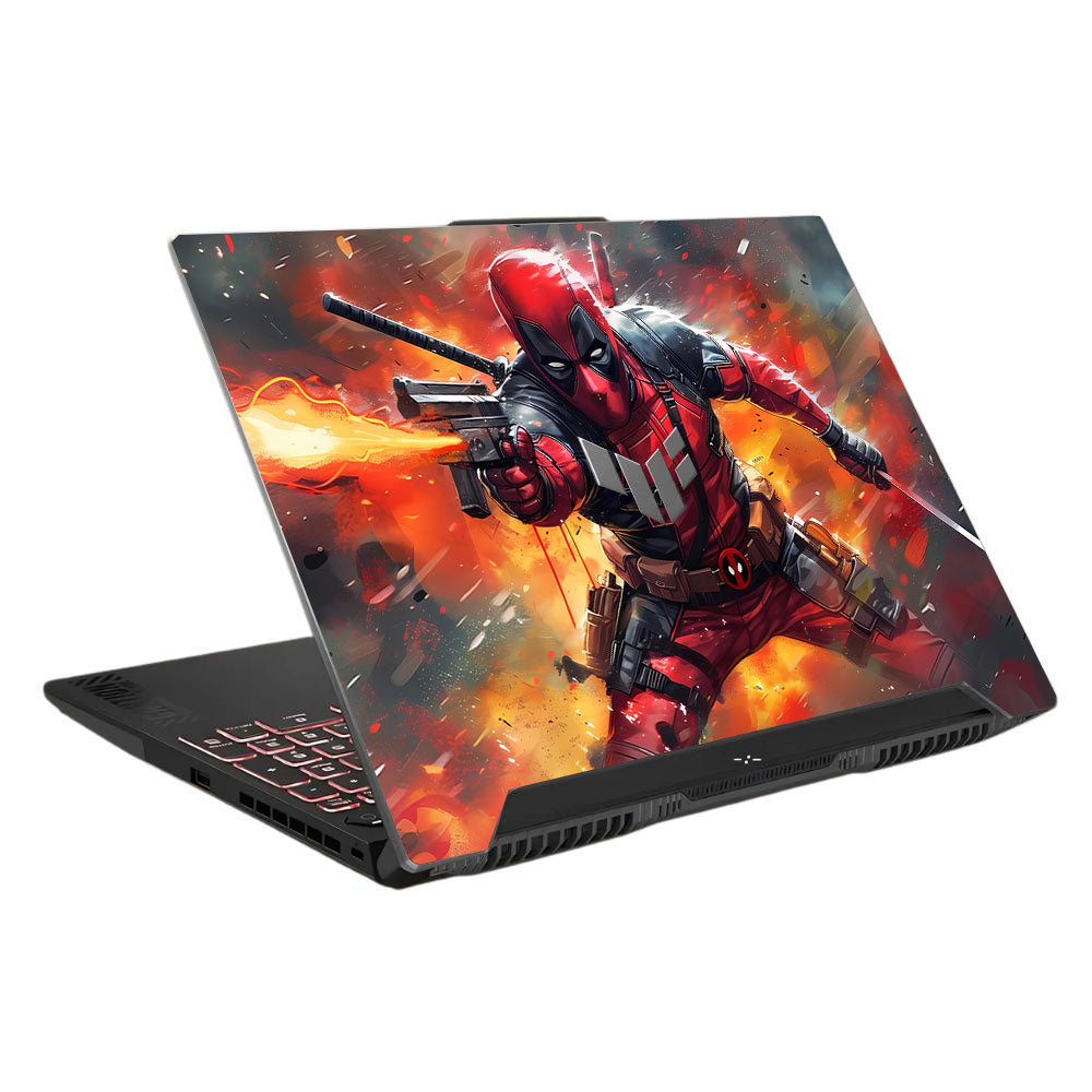 Deadpool in Action Asus TUF F15 FX507 & A15 FA507 Laptop Skin